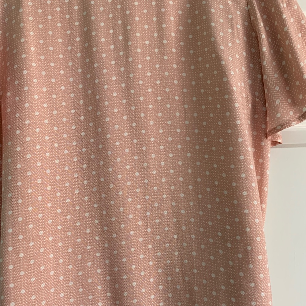Pink Dot Flutter Sleeve Top - Picture 5 of 8